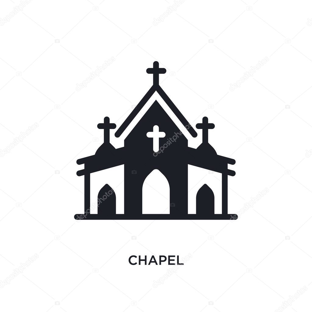 chapel isolated icon. simple element illustration from winter concept icons. chapel editable logo sign symbol design on white background. can be use for web and mobile