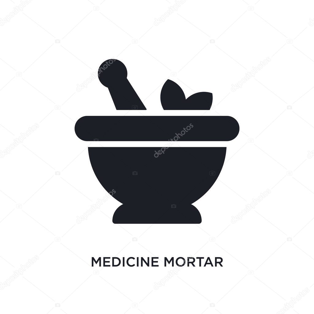 Medicine mortar isolated icon. simple element illustration from ultimate glyphicons concept icons. medicine mortar editable logo sign symbol design on white background. can be use for web and mobile