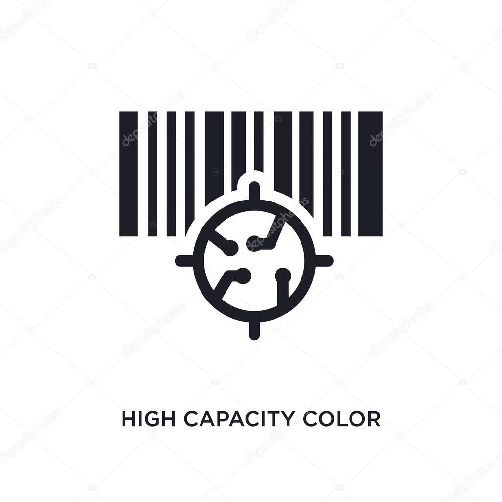 High capacity color barcode isolated icon. simple element illustration from artificial intellegence concept icons. high capacity color barcode editable logo sign symbol design on white background.