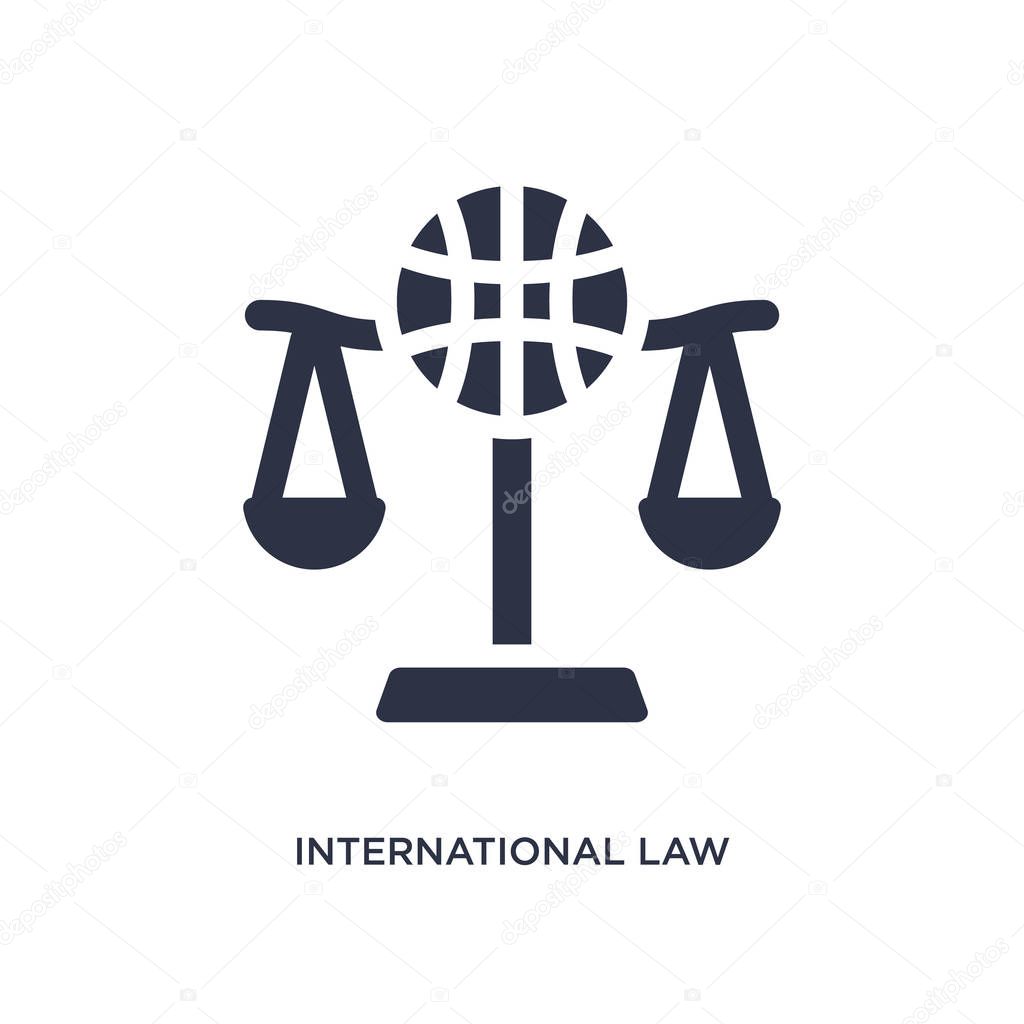 international law isolated icon. Simple element illustration from law and justice concept. international law editable logo symbol design on white background. Can be use for web and mobile.