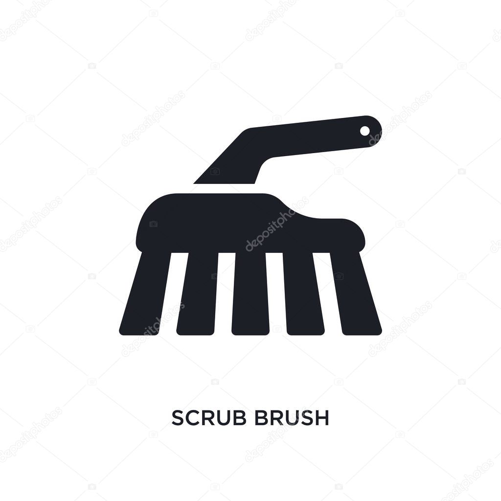 Scrub brush isolated icon. simple element illustration from cleaning concept icons. scrub brush editable logo sign symbol design on white background. can be use for web and mobile