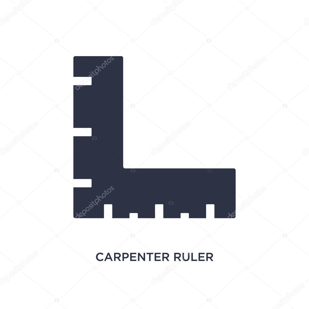 Carpenter ruler icon. Simple element illustration from measurement concept. carpenter ruler editable symbol design on white background. Can be use for web and mobile.