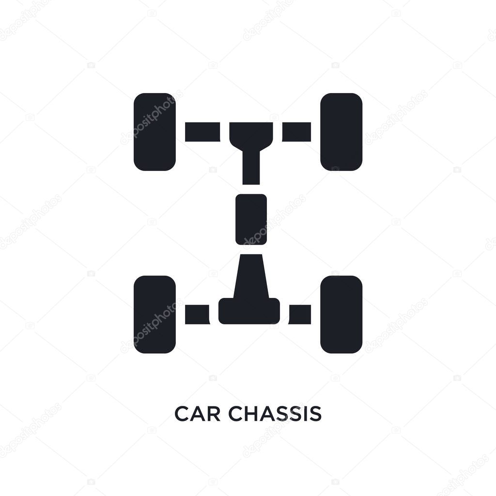 Car chassis isolated icon. simple element illustration from car parts concept icons. car chassis editable logo sign symbol design on white background. can be use for web and mobile