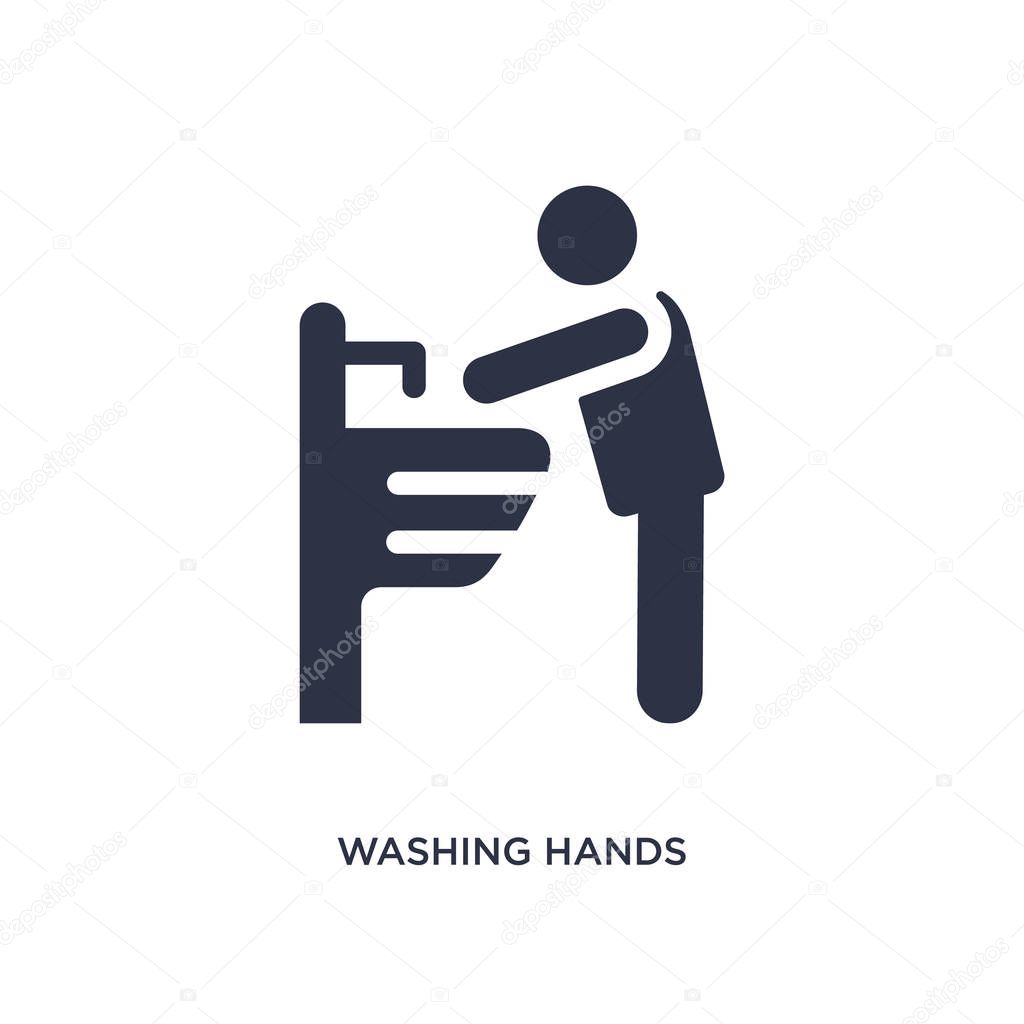 Washing hands isolated icon. Simple element illustration from behavior concept. washing hands editable logo symbol design on white background. Can be use for web and mobile.