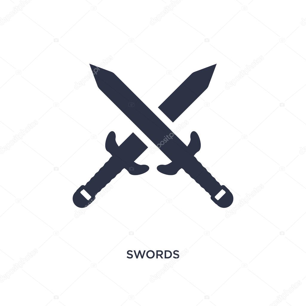 swords icon. Simple element illustration from history concept. swords editable symbol design on white background. Can be use for web and mobile.