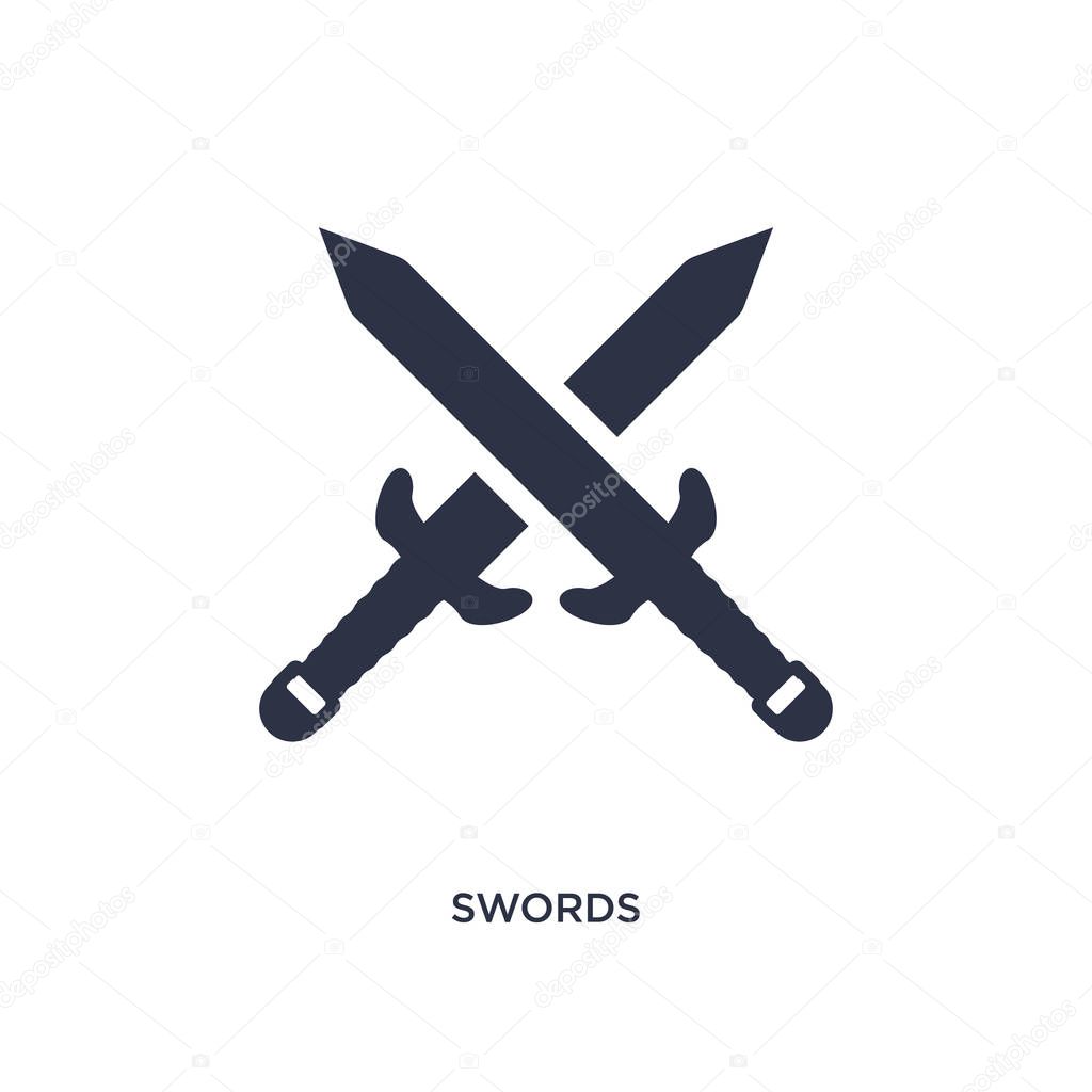 Swords icon. Simple element illustration from history concept. swords editable symbol design on white background. Can be use for web and mobile.