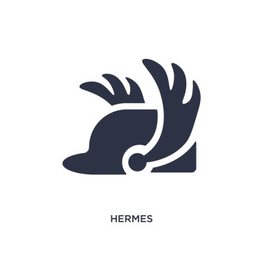 Hermes simgesi. Yunanistan kavramı basit eleman illüstrasyon. Beyaz arka planda Hermes düzenlenebilir sembol tasarımı. Web ve mobil cihazlar için kullanılabilir.