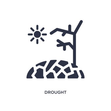kuraklık simgesi. Meteoroloji konseptinden basit eleman Illustration. Beyaz arka planda kuraklık düzenlenebilir sembol tasarımı. Web ve mobil cihazlar için kullanılabilir.