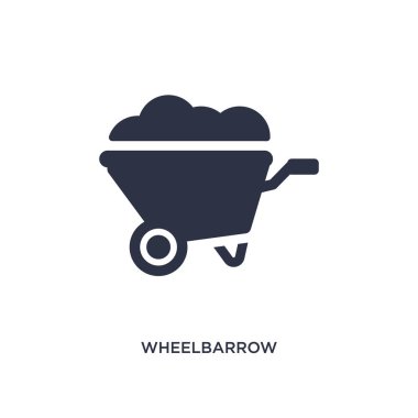 El arabası simgesi. Tarih kavramından basit eleman çizimi. Beyaz arka planda el arabası düzenlenebilir sembol tasarımı. Web ve mobil cihazlar için kullanılabilir.