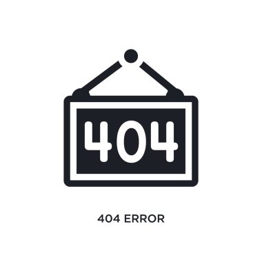 404 hata izole simgesi. basit öğe illüstrasyon kavramı simgeler programlama üzerinden. 404 hatası düzenlenebilir logo işareti sembol tasarımı beyaz arka plan üzerinde. web ve mobil kullanmak olabilir