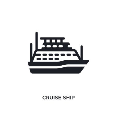 cruise gemi izole simgesi. Deniz kavramı simgeler basit öğe örnek. Cruise Gemi düzenlenebilir logo işareti sembol tasarımı beyaz arka plan üzerinde. web ve mobil kullanmak olabilir