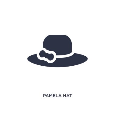 Pamela şapka izole simgesi. Yaz kavram basit öğe örnek. Pamela şapka düzenlenebilir logo sembol tasarımı beyaz arka plan üzerinde. Web ve mobil kullanmak olabilir.