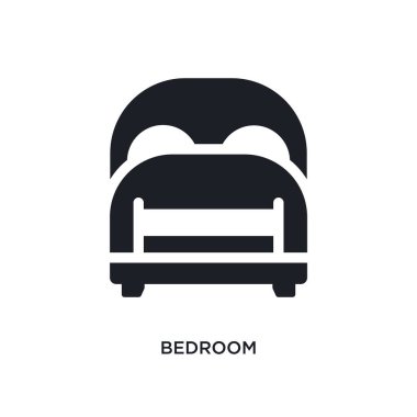yatak odası izole simgesi. Gayrimenkul konsept simgeler basit öğe örnek. yatak odası düzenlenebilir logo işareti sembol tasarımı beyaz arka plan üzerinde. web ve mobil kullanmak olabilir