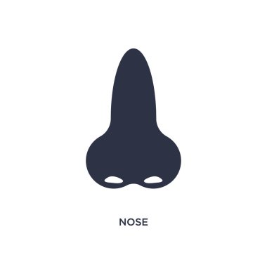 burun simgesi. Tıbbi kavramdan basit eleman illüstrasyon. Beyaz arka planda burun düzenlenebilir sembol tasarımı. Web ve mobil cihazlar için kullanılabilir.
