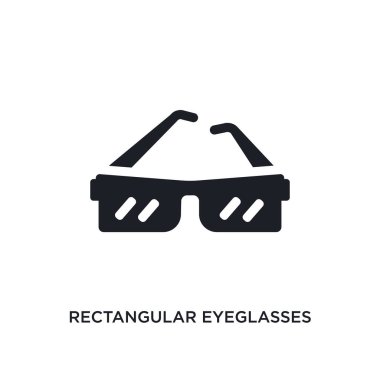 dikdörtgen gözlük izole simgesi. basit öğe illüstrasyon kadın giyim konsept simgeleri. dikdörtgen gözlük düzenlenebilir logo işareti sembol tasarımı beyaz arka plan üzerinde. web kullanmak olabilir