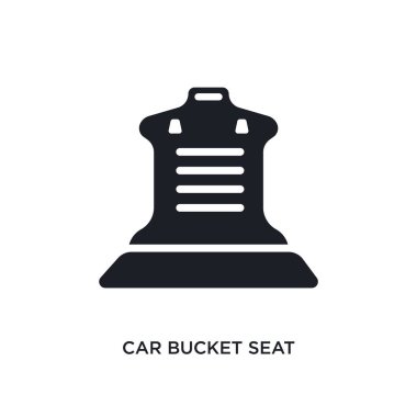 Araba kova koltuk izole simgesi. araba parçaları kavramı simgeler basit öğe örnek. Araba kova koltuk düzenlenebilir logo işareti sembol tasarımı beyaz arka plan üzerinde. web ve mobil kullanmak olabilir