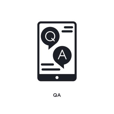 qa izole simgesi. e-öğrenme ve eğitim kavramı simgeler basit öğe örnek. qa düzenlenebilir logo işareti sembol tasarımı beyaz arka plan üzerinde. web ve mobil kullanmak olabilir
