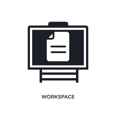 çalışma alanı izole simgesi. e-öğrenme kavramı simgeler basit öğe örnek. çalışma alanı düzenlenebilir logo işareti sembol tasarımı beyaz arka plan üzerinde. web ve mobil kullanmak olabilir