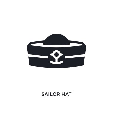 denizci şapka izole simgesi. deniz kavramı simgeleri basit eleman illüstrasyon. denizci şapka düzenlenebilir logo beyaz arka planda sembol tasarımı. Web ve mobil cihazlar için kullanılabilir