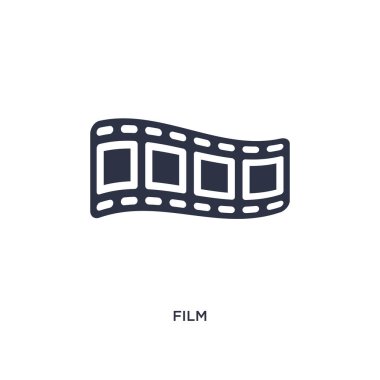Film izole simgesi. Sinema kavram basit öğe örnek. Film düzenlenebilir logo sembol tasarımı beyaz arka plan üzerinde. Web ve mobil kullanmak olabilir.