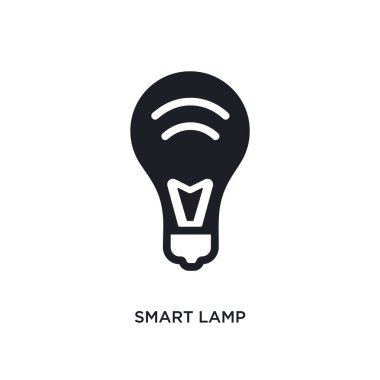 Akıllı lamba izole simgesi. Akıllı ev concept simgeler basit öğe örnek. Akıllı lamba düzenlenebilir logo işareti sembol tasarımı beyaz arka plan üzerinde. web ve mobil kullanmak olabilir