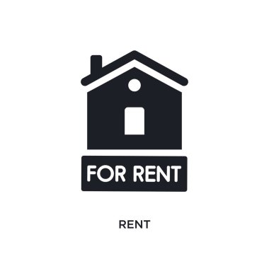 kira izole simgesi. Gayrimenkul konsept simgeler basit öğe örnek. düzenlenebilir logo işareti simgesi tasarım beyaz arka plan üzerinde kira. web ve mobil kullanmak olabilir