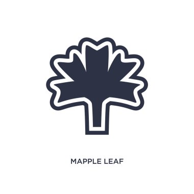 Mapple yaprak simgesi beyaz arka plan üzerinde. Basit öğe illustratio