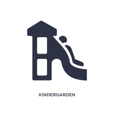 Anaokulu simgesi. Çocuk ve bebek kavramı basit eleman illüstrasyon. Beyaz arka planda anaokulu düzenlenebilir sembol tasarımı. Web ve mobil cihazlar için kullanılabilir.