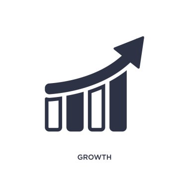 büyüme izole simgesi. Strateji konseptinden basit eleman çizimi. Beyaz arka planda büyüme düzenlenebilir logo sembol tasarımı. Web ve mobil cihazlar için kullanılabilir.