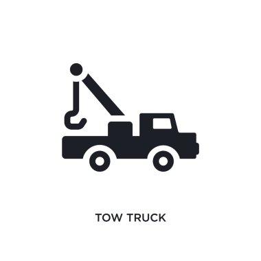 çekici kamyon izole simgesi. basit öğe örnek malzemeleri