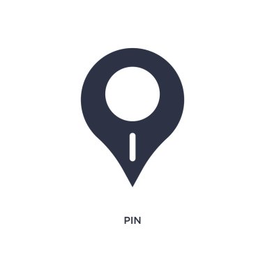 PIN simgesi beyaz arka plan üzerinde. D basit öğe örnek