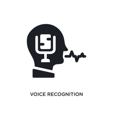 ses tanıma izole simgesi. yapay intellegence kavramı simgeler basit öğe örnek. ses tanıma düzenlenebilir logo işareti sembol tasarımı beyaz arka plan üzerinde. web kullanmak olabilir