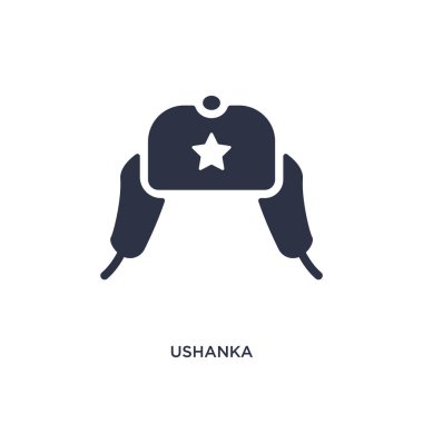 Beyaz arka plan Ushanka simgesi. Basit öğe illüstrasyon fr