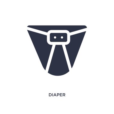 Bebek bezi simgesi. Çocuk ve bebek kavramı basit eleman illüstrasyon. Beyaz arka plan üzerinde bebek bezi düzenlenebilir sembol tasarımı. Web ve mobil cihazlar için kullanılabilir.