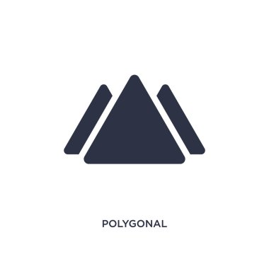 Beyaz arka plan üzerinde üçgen simgesinin çokgen piramit. Basit 