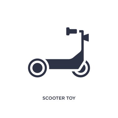Scooter oyuncak simgesi. Oyuncaklar kavramı basit eleman illüstrasyon. Beyaz arka planda scooter oyuncak düzenlenebilir sembol tasarımı. Web ve mobil cihazlar için kullanılabilir.