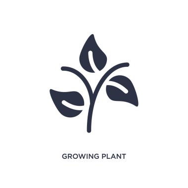 Beyaz arka plan üzerinde büyüyen bitki simgesi. Basit öğe illustrat