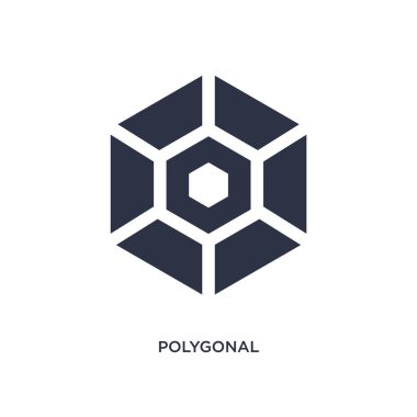 Beyaz arka plan poligonal altıgen simgesi. Basit öğe hasta