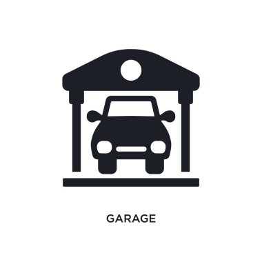 Garaj izole simgesi. Gayrimenkul konsept simgeler basit öğe örnek. Garaj düzenlenebilir logo işareti sembol tasarımı beyaz arka plan üzerinde. web ve mobil kullanmak olabilir