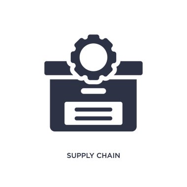 tedarik zinciri simgesi beyaz arka plan üzerinde. Basit öğe illustrati
