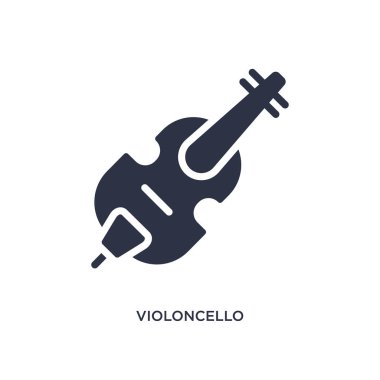 Viyolonsel simgesi. Müzik konseptinden basit eleman çizimi. Beyaz arka planda Viyolonsel düzenlenebilir sembol tasarımı. Web ve mobil cihazlar için kullanılabilir.