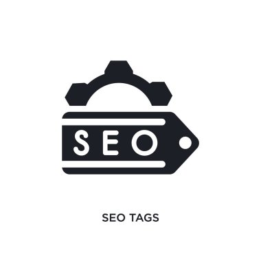 SEO Etiketler izole simgesi. basit öğe illüstrasyon kavramı simgeler programlama üzerinden. seo etiketleri üzerinde tasarım düzenlenebilir logo işareti sembol arka plan beyaz. web ve mobil kullanmak olabilir