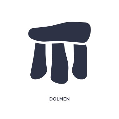 Dolmen simgesi. Taş devri kavramından basit eleman çizimi. Beyaz arka planda Dolmen düzenlenebilir sembol tasarımı. Web ve mobil cihazlar için kullanılabilir.
