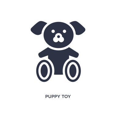 köpek yavrusu oyuncak simgesi. Oyuncaklar kavramı basit eleman illüstrasyon. Beyaz arka planda yavru oyuncak düzenlenebilir sembol tasarımı. Web ve mobil cihazlar için kullanılabilir.