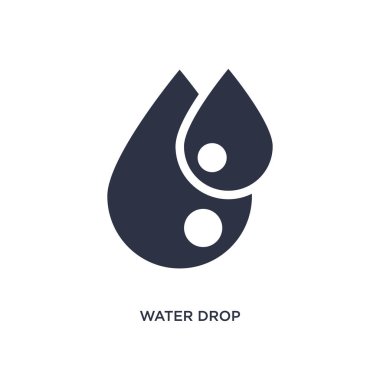 su damlası simgesi. Doğa kavramı basit eleman illüstrasyon. Beyaz arka planda su damlası düzenlenebilir sembol tasarımı. Web ve mobil cihazlar için kullanılabilir.