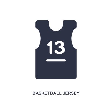 Basketbol forması simgesi beyaz arka plan üzerinde. Basit öğe illus