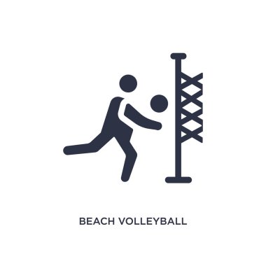 plaj voleybolu simgesi beyaz arka plan üzerinde. Basit öğe illust