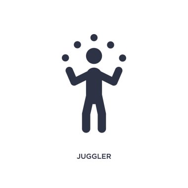 , hokkabaz simgesi. Sihirli kavramı basit eleman illüstrasyon. Beyaz arka planda hokkabaz düzenlenebilir sembol tasarımı. Web ve mobil cihazlar için kullanılabilir.