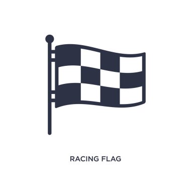 yarış bayrağı simgesi. Üretkenlik kavramından basit eleman çizimi. Beyaz arka planda yarış bayrağı düzenlenebilir sembol tasarımı. Web ve mobil cihazlar için kullanılabilir.