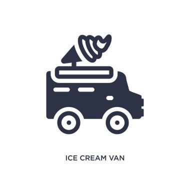 dondurma van simgesi beyaz arka plan üzerinde. Basit öğe illustrat